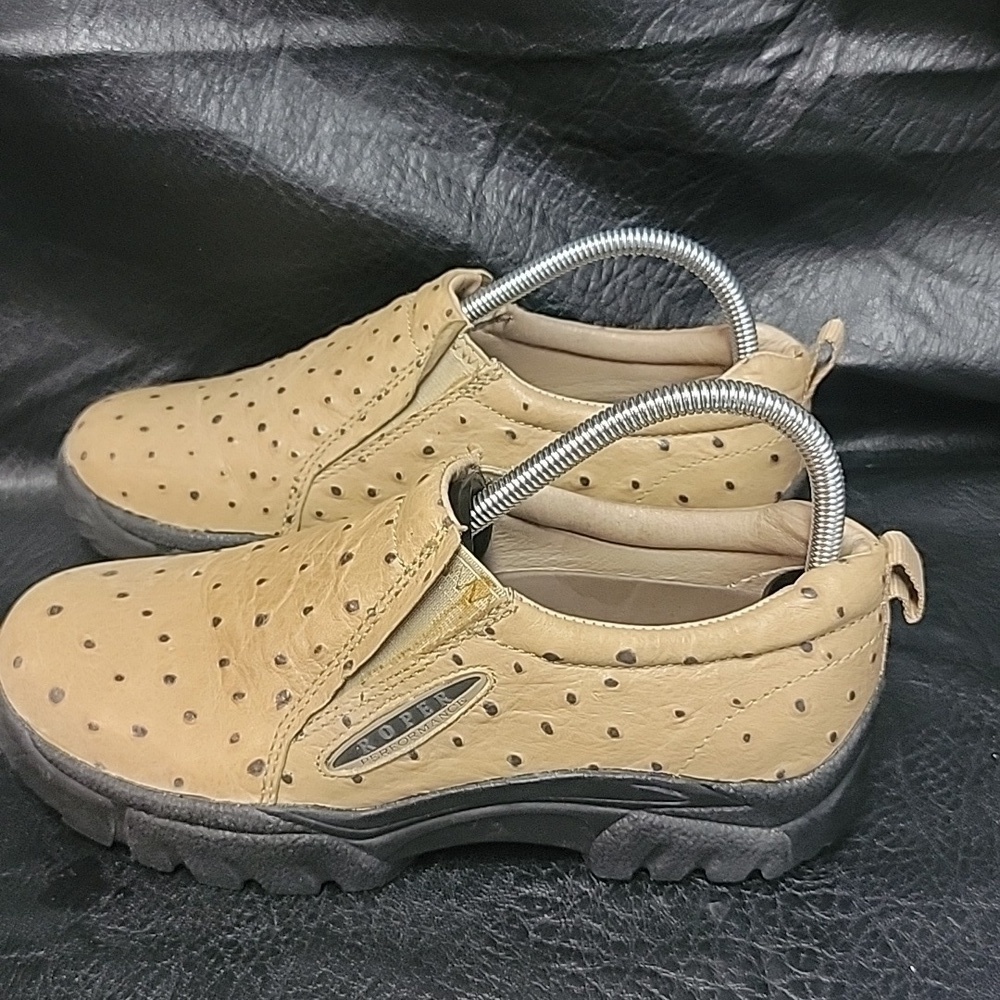 Ropers faux Ostrich slip on Women's size 9. Rugged Rubber out sole - Picture 3 of 9